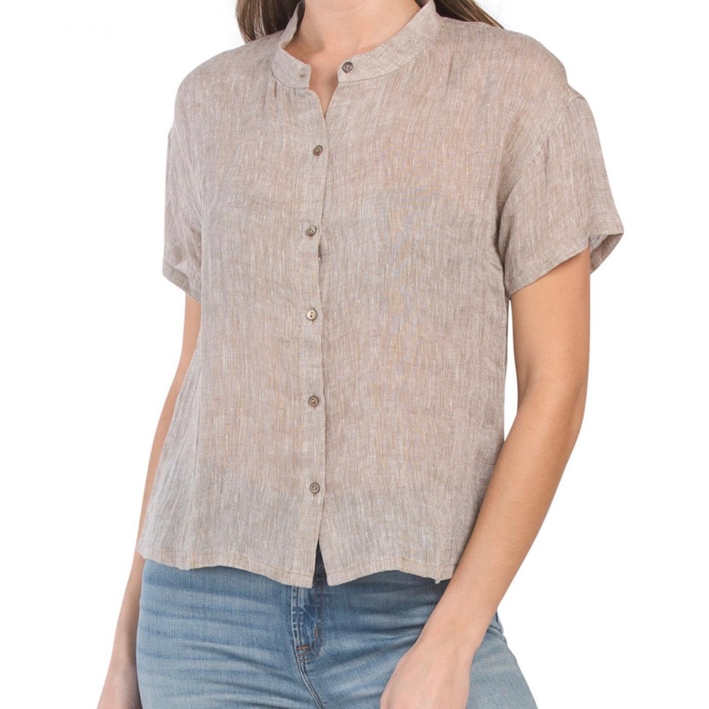 Eileen Fisher organic linen gauze shirt
